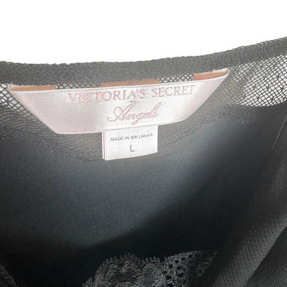 Victoria's Secret Black Satin Slip Dress with Lace Trim - Picture 8 of 15